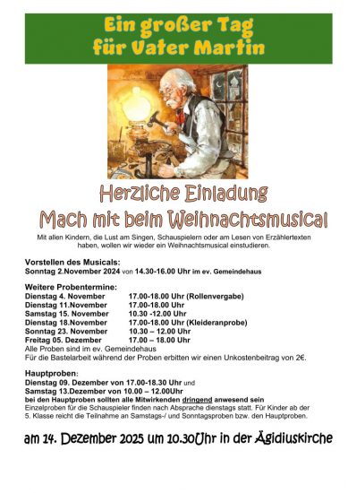 Einladung Weihnachtsmusical 25 Blättle